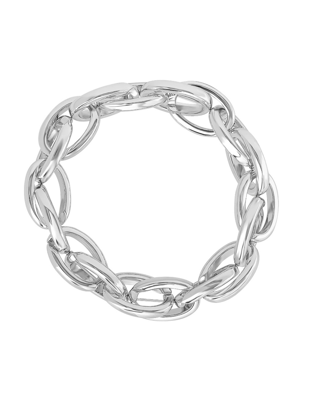 Jessica Simpson Silver Tone Interlocking Link Bracelet